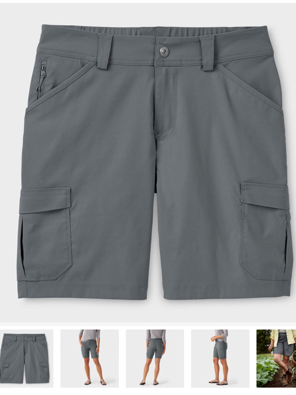 Duluth Trading Co Women's Gray Cargo Shorts